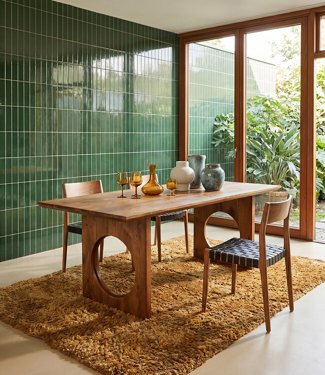 Raw Materials Amsterdam Bolle, afgeschuinde Loop mangohouten eettafel - 180 cm