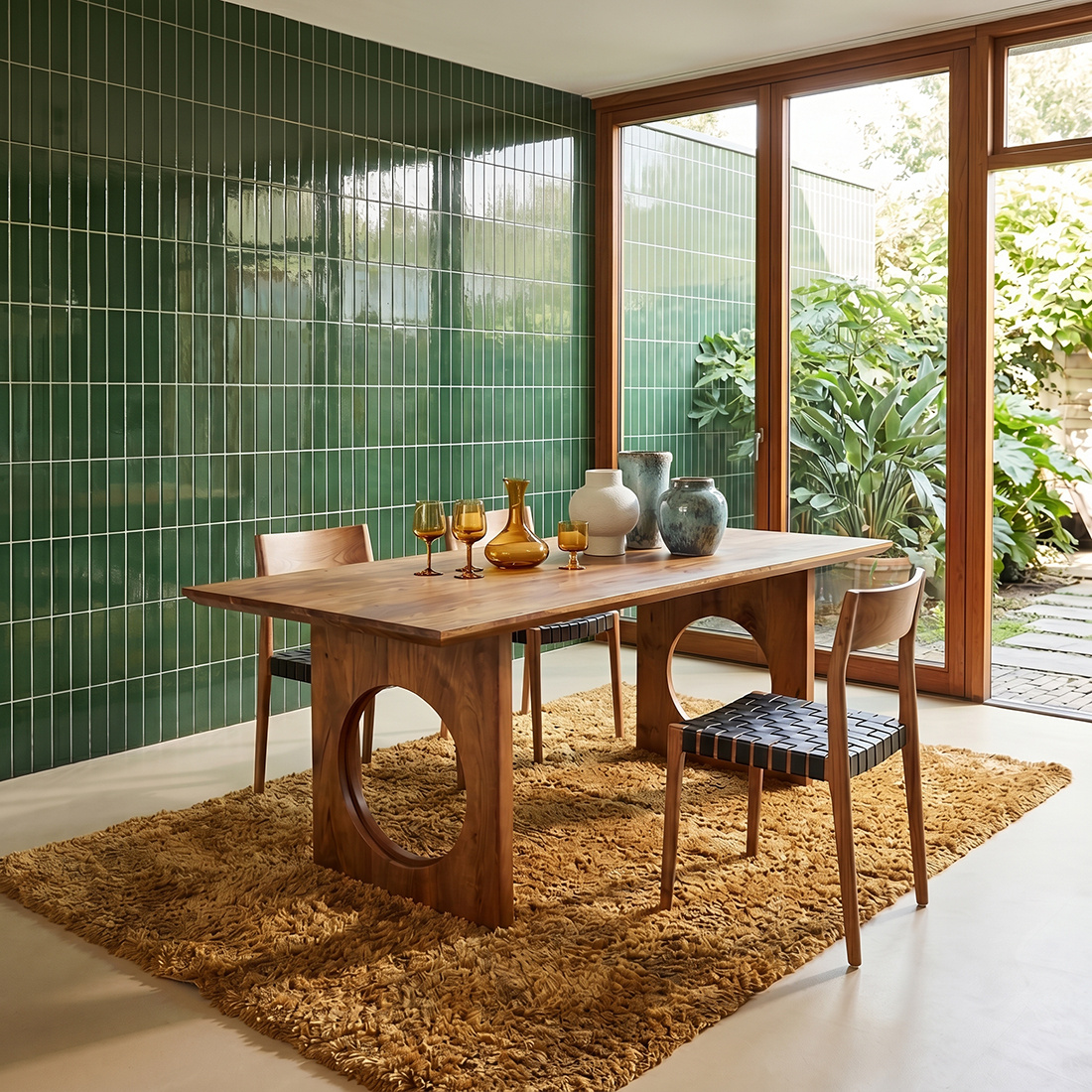 Raw Materials Amsterdam Bolle, afgeschuinde Loop mangohouten eettafel - 180 cm