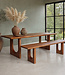 Raw Materials Amsterdam Mangohouten eettafel met boogvormige, afgeronde en afgeschuinde rand - 180 cm