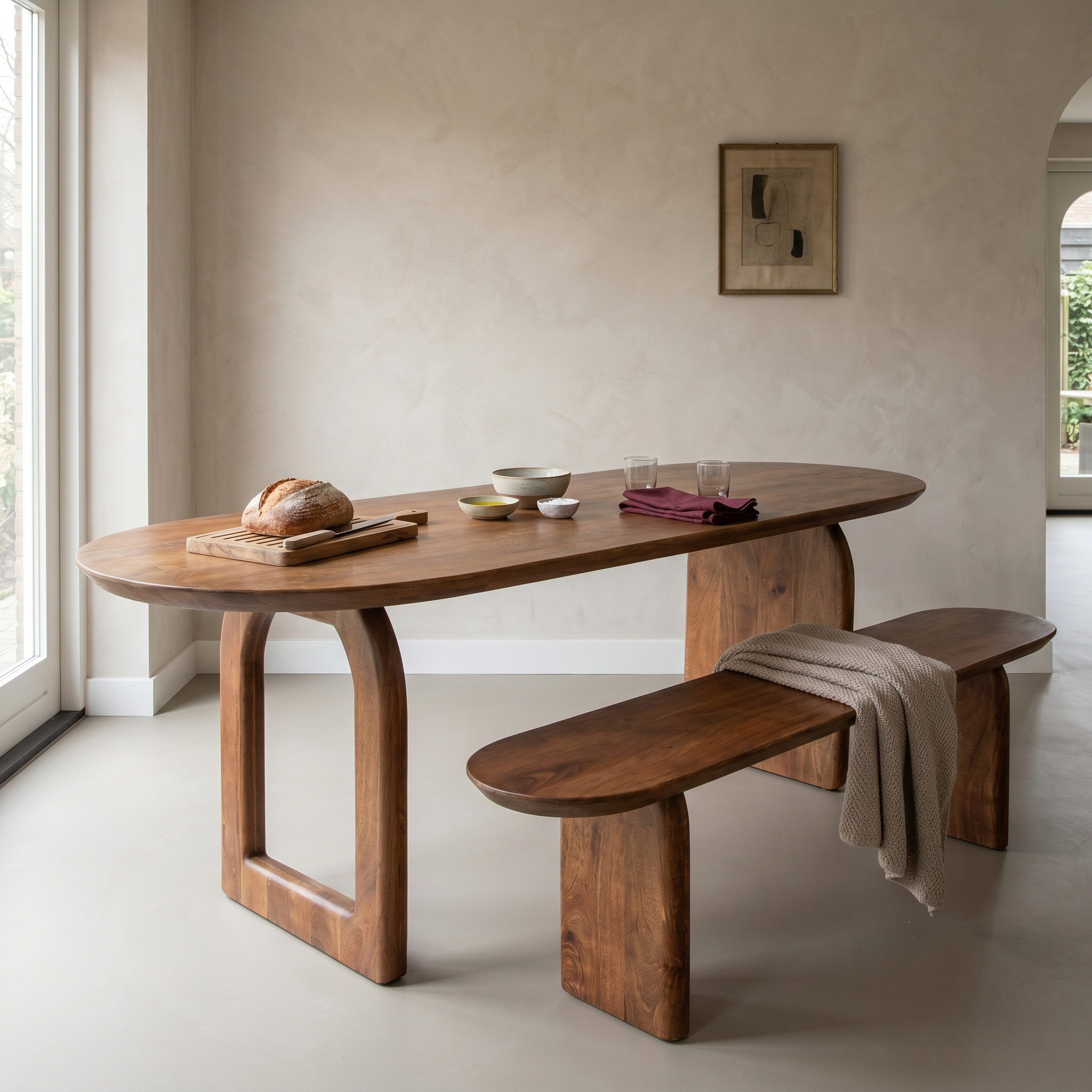 Raw Materials Amsterdam Bullnose Eetkamerbank | H45 x B200 x D35 cm