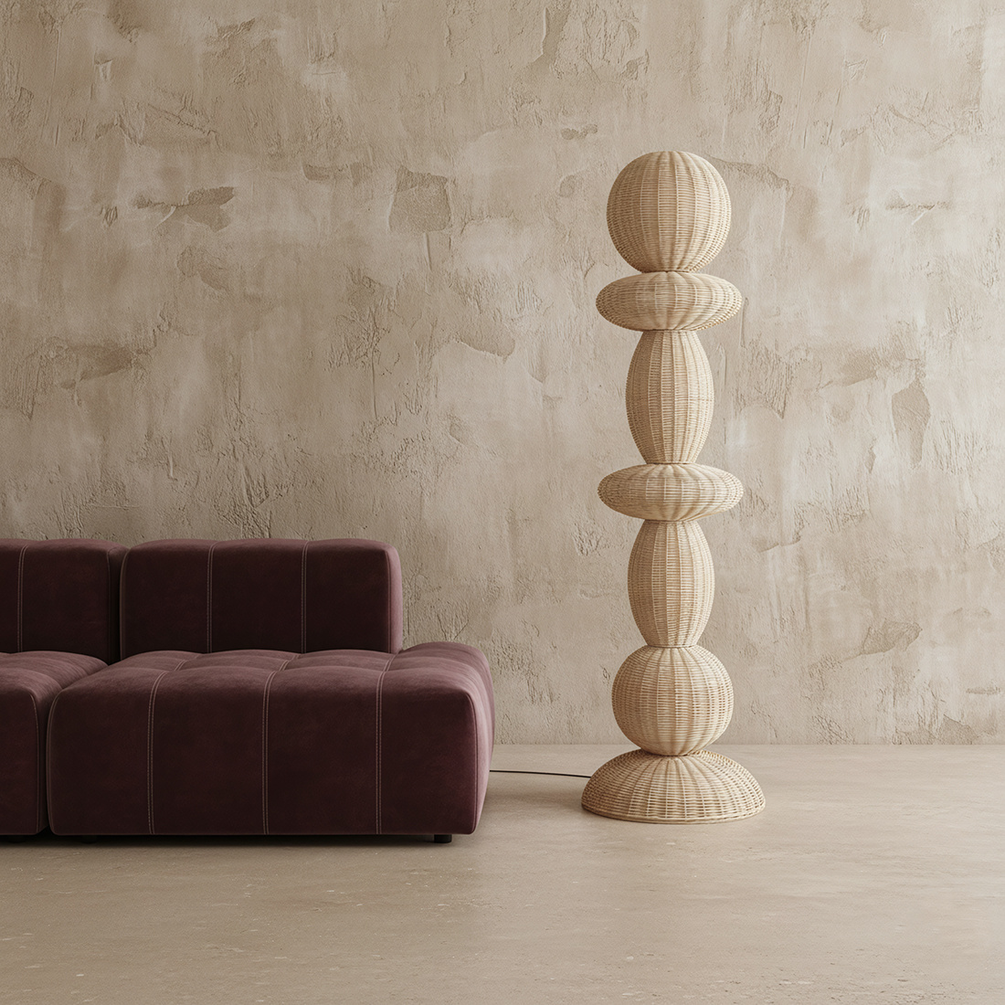 Raw Materials Amsterdam Tao rotan vloerlamp - 175 cm
