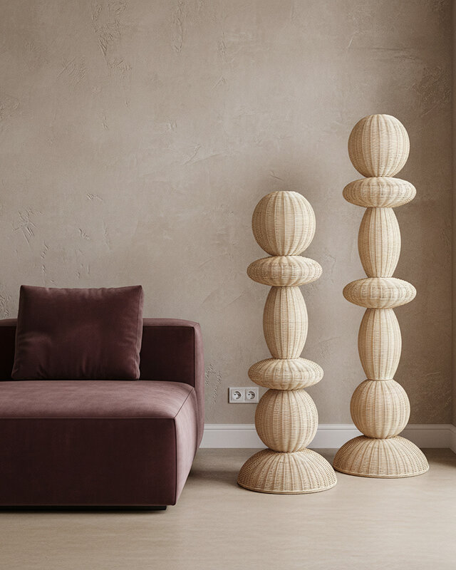 Raw Materials Amsterdam Tao rotan vloerlamp - 175 cm