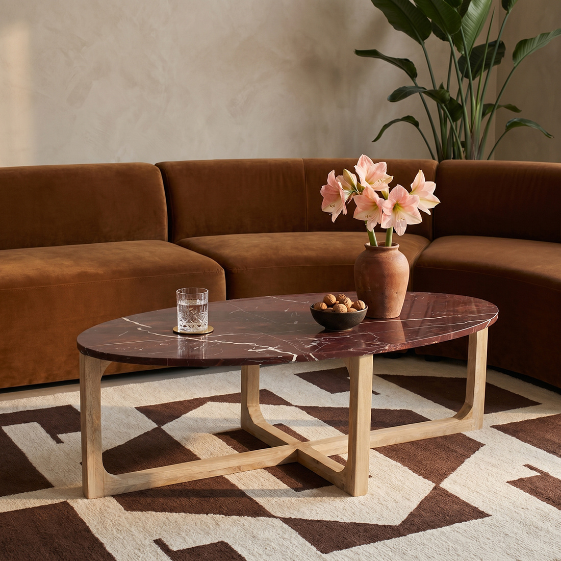 Raw Materials Amsterdam Marmeren salontafel Cherry - 120x60x38 cm