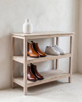 Raw Materials Amsterdam Witgewassen schoenenrek - 90x35x76 cm