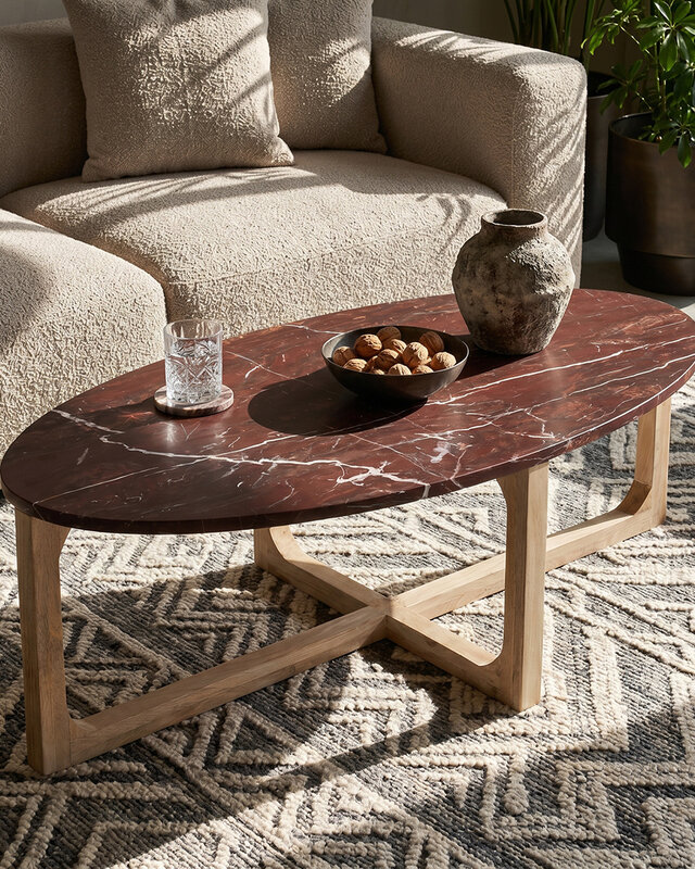 Raw Materials Amsterdam Marmeren salontafel Cherry - 120x60x38 cm