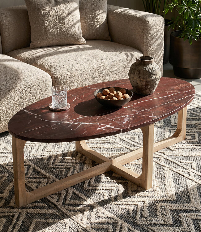 Raw Materials Amsterdam Marmeren salontafel Cherry - 120x60x38 cm