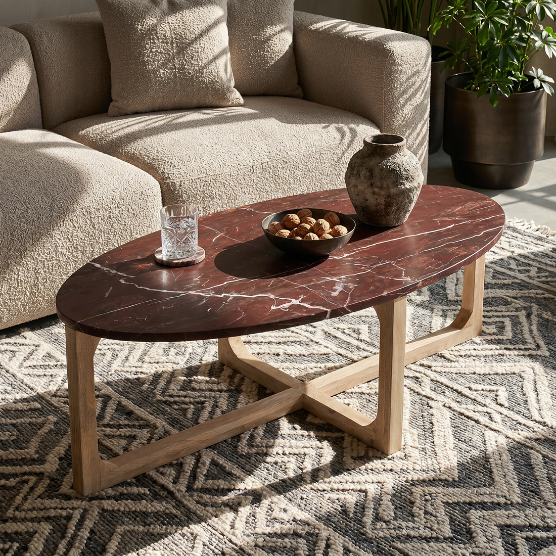 Raw Materials Amsterdam Marmeren salontafel Cherry - 120x60x38 cm