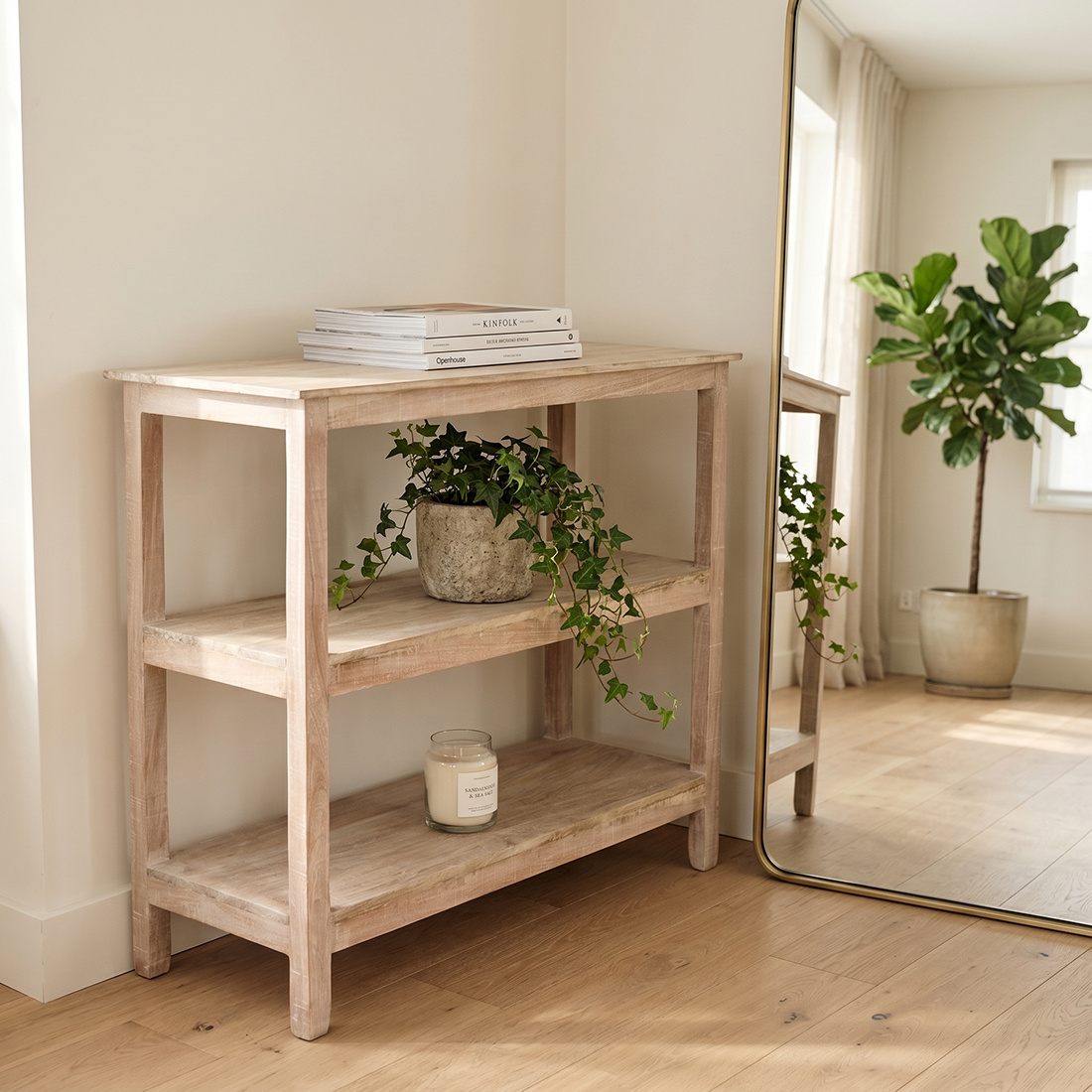 Raw Materials Amsterdam Witgewassen schoenenrek - 90x35x76 cm