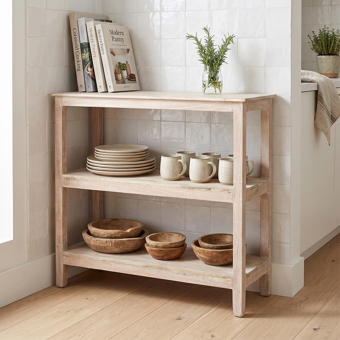 Raw Materials Amsterdam Witgewassen schoenenrek - 90x35x76 cm