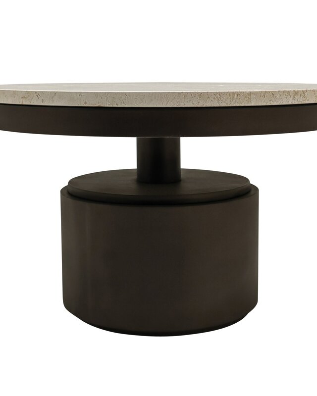 PTMD Salontafel Bregt | Beige Marmer | H37 x Ø60 cm