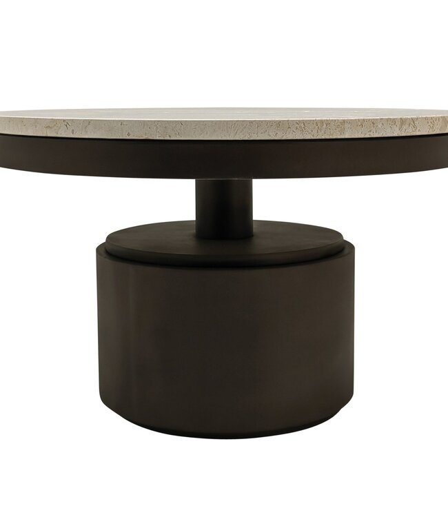 PTMD Salontafel Bregt | Beige Marmer | H37 x Ø60 cm