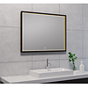 Rechthoekige Condens-vrije LED Spiegel - Mat Zwart - 80 x 60 cm