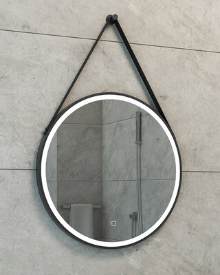 Wiesbaden Cinto Spiegel Rond Met Band - LED - Dimbaar - Condensvrij -60 Cm Zwart