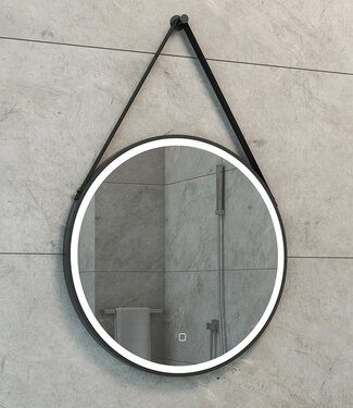 Wiesbaden Cinto Spiegel Rond Met Band - LED - Dimbaar - Condensvrij -60 Cm Zwart