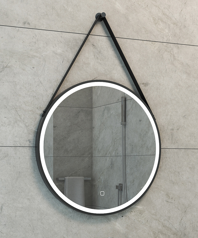 Wiesbaden Cinto Spiegel Rond Met Band - LED - Dimbaar - Condensvrij -60 Cm Zwart