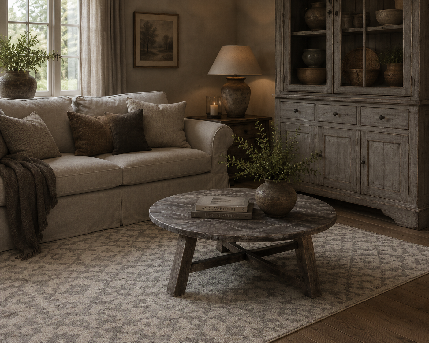 Luksa Home Collection Salontafel Swen | Antique Grey | H46 x D100 cm