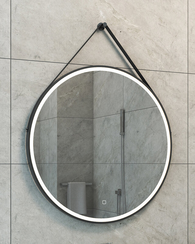 Wiesbaden Cinto Spiegel Rond Met Band - LED - Dimbaar - Condensvrij - 80 Cm Zwart