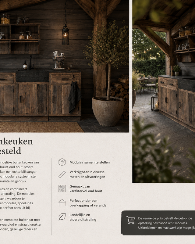 Rene Houtman Buitenkeuken Tropic Set 1 - B215 x D60 x H95 Cm