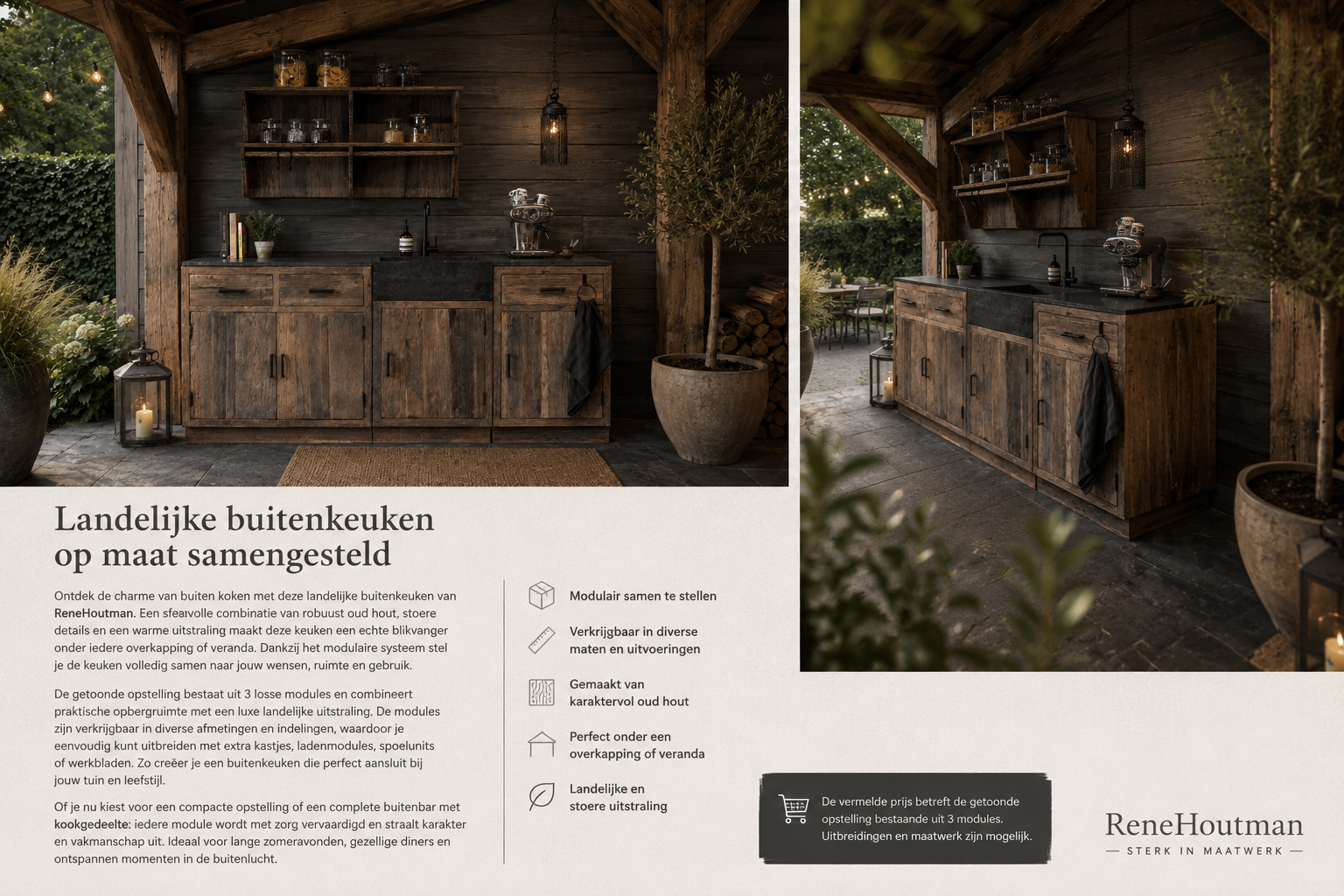 Rene Houtman Buitenkeuken Tropic Set 1 - B215 x D60 x H95 Cm