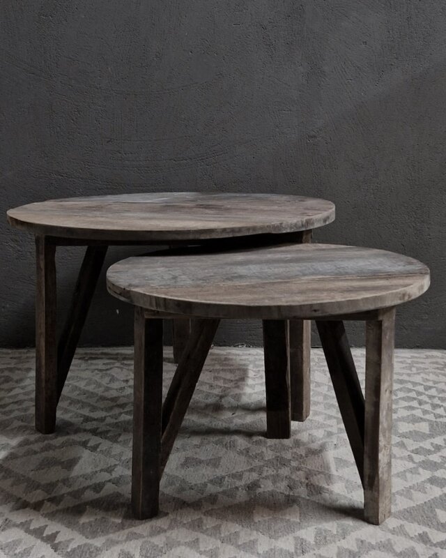 Luksa Home Collection Salontafel Tein | Set Van 2 | Antique Grey