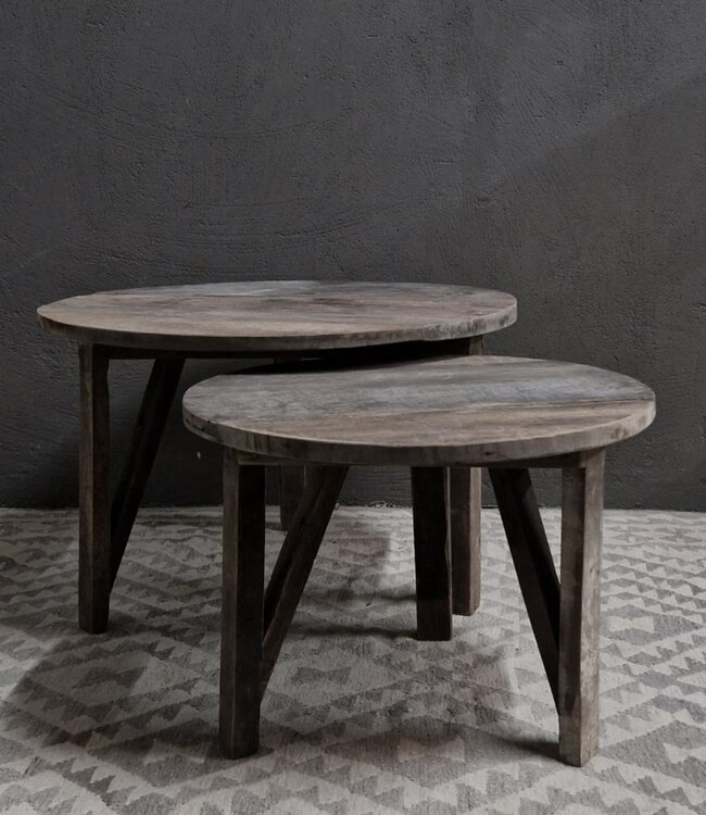 Luksa Home Collection Salontafel Tein | Set Van 2 | Antique Grey