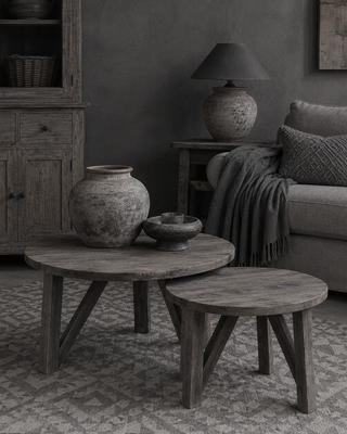 Luksa Home Collection Salontafel Tein | Set Van 2 | Antique Grey