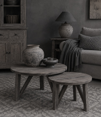 Luksa Home Collection Salontafel Tein | Set Van 2 | Antique Grey