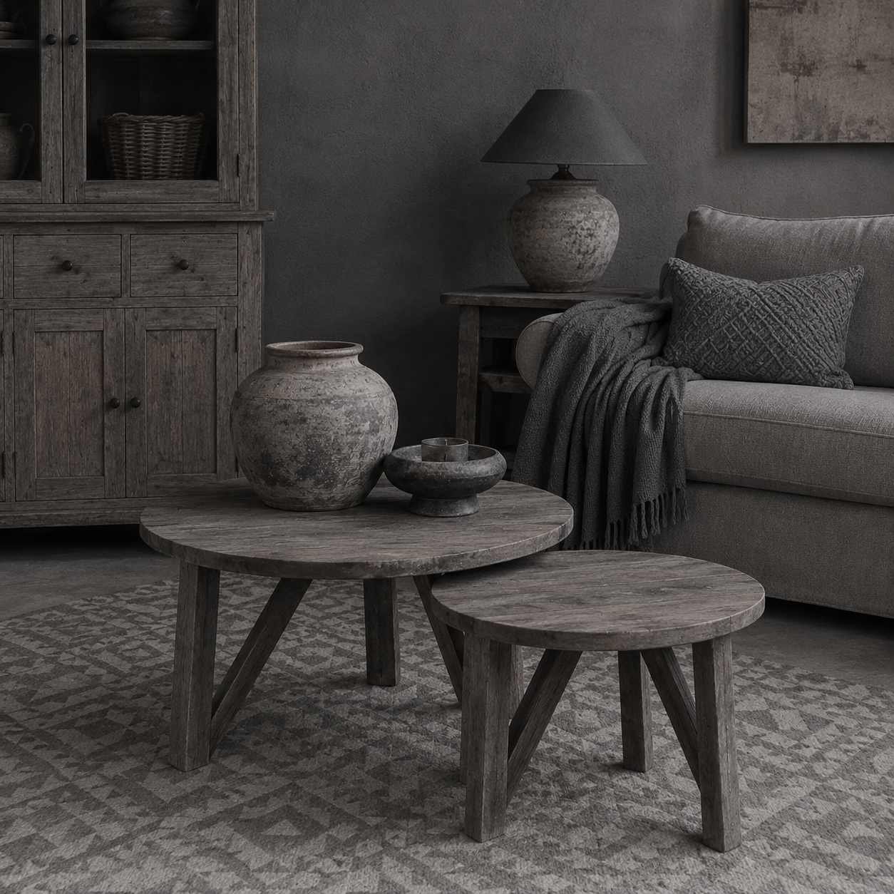 Luksa Home Collection Salontafel Tein | Set Van 2 | Antique Grey