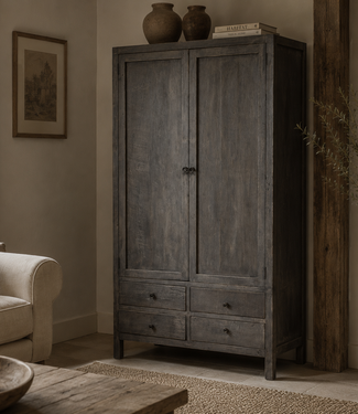 Luksa Home Collection Kast Suyin | Antique Grey | H200 x B110 x D50 cm