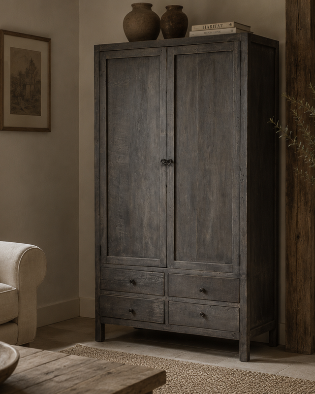 Luksa Home Collection Kast Suyin | Antique Grey | H200 x B110 x D50 cm