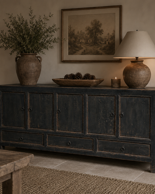 Luksa Home Collection Dressoir Maya | Mat Zwart | H83 xB200 x D45 cm