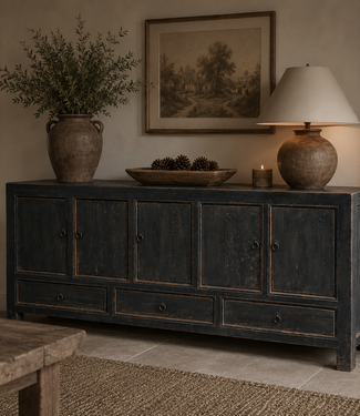 Luksa Home Collection Dressoir Maya | Mat Zwart | H83 xB200 x D45 cm