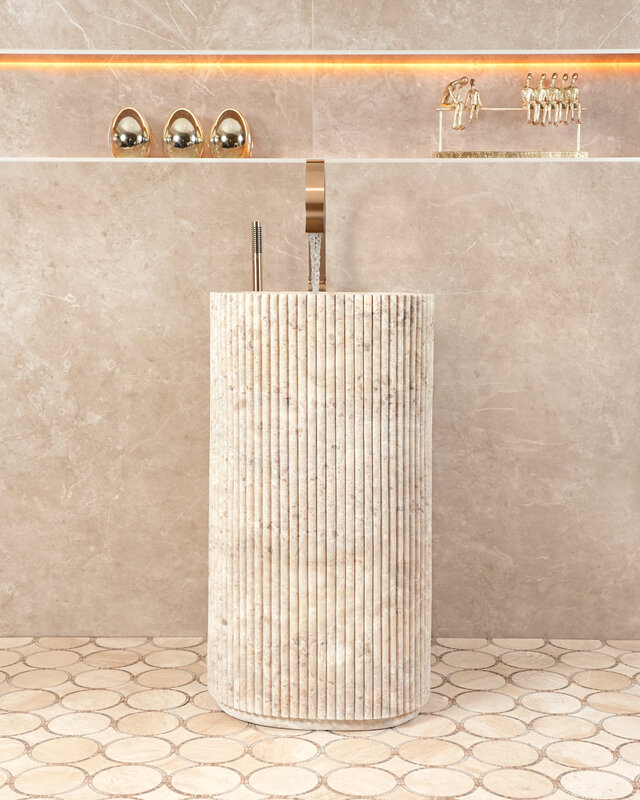 Loutro Bathroomware Vrijstaande Wastafel Irini | Marmer | Meerdere Maten