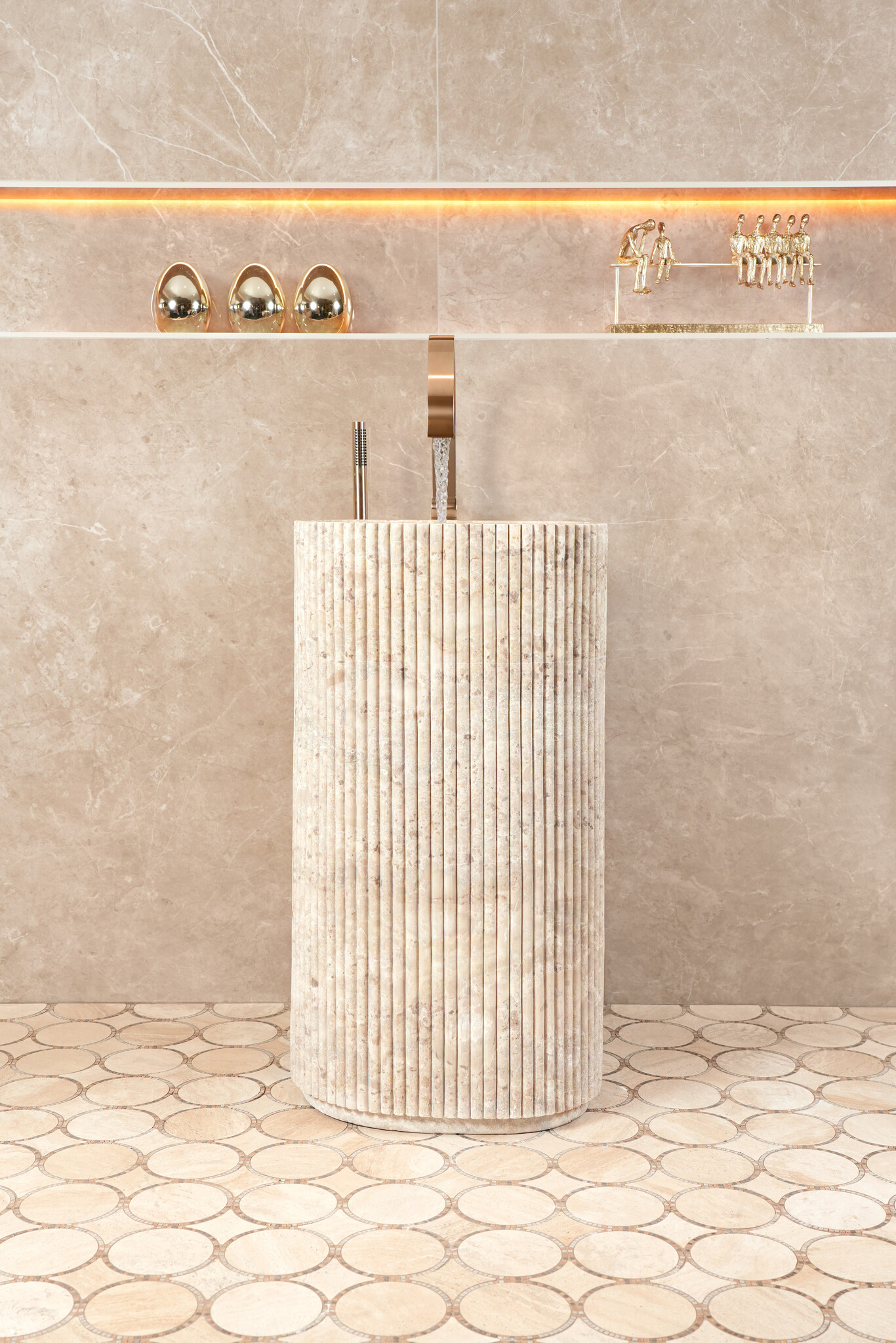 Loutro Bathroomware Vrijstaande Wastafel Irini | Marmer | Meerdere Maten