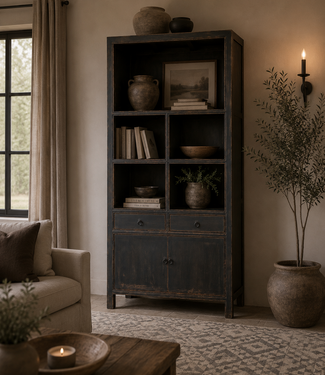 Luksa Home Collection Vakkenkast Juul | Matt Black | H220xB100xD44 cm