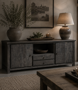 Luksa Home Collection Dressoir Stef | Antique Grey | H85 x B180 x D50 cm
