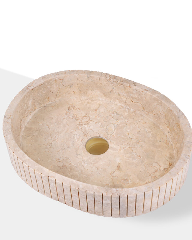 Loutro Bathroomware Waskom Jayda Ovaal | Marmer | 2 Maten
