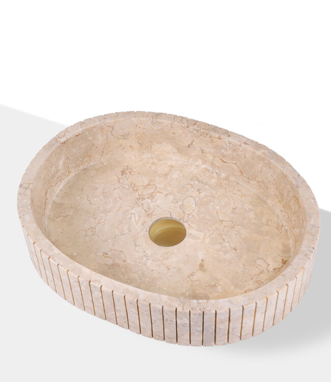 Loutro Bathroomware Waskom Jayda Ovaal | Marmer | 2 Maten