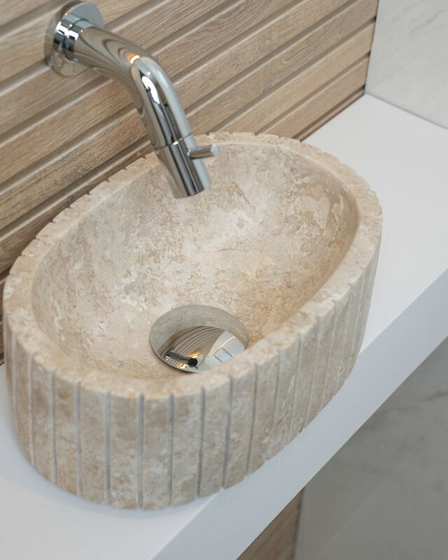 Loutro Bathroomware Waskom Jayda Ovaal | Marmer | 2 Maten