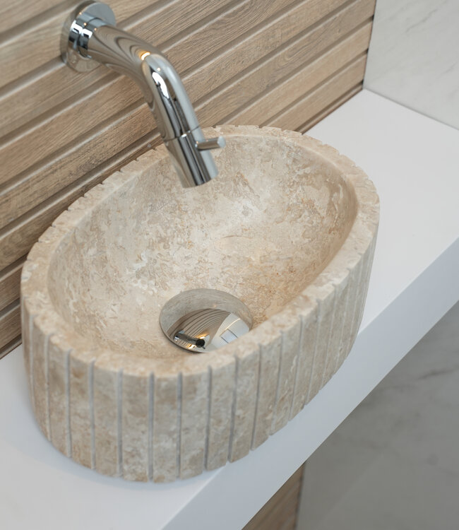 Loutro Bathroomware Waskom Jayda Ovaal | Marmer | 2 Maten