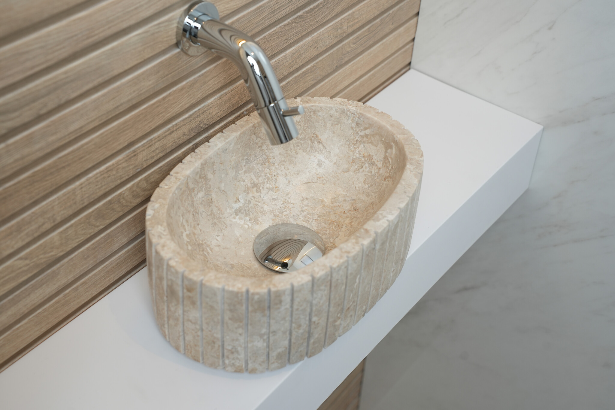 Loutro Bathroomware Waskom Jayda Ovaal | Marmer | 2 Maten