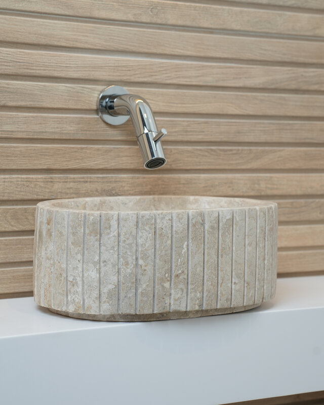 Loutro Bathroomware Waskom Jayda Ovaal | Marmer | 2 Maten