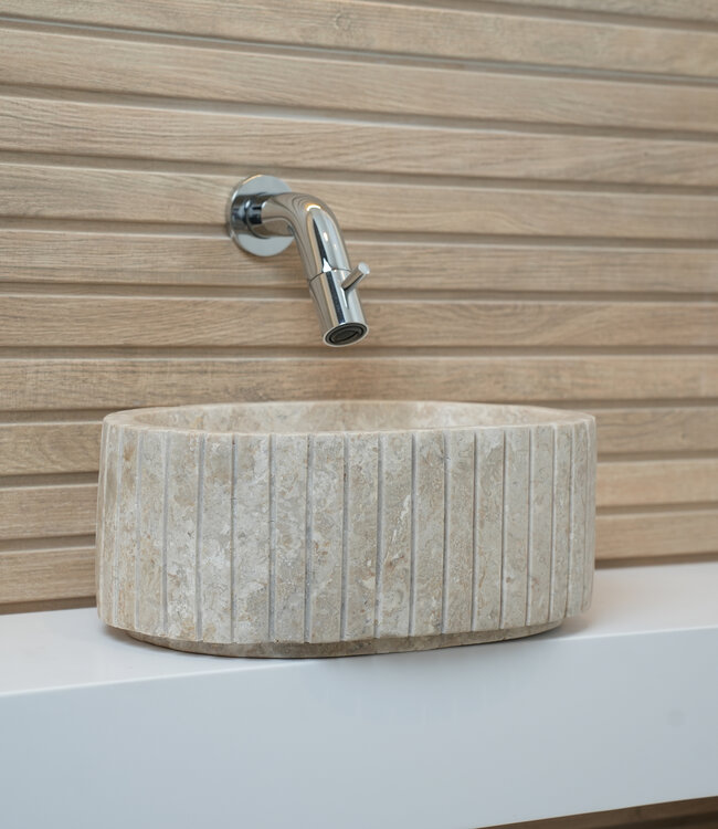 Loutro Bathroomware Waskom Jayda Ovaal | Marmer | 2 Maten