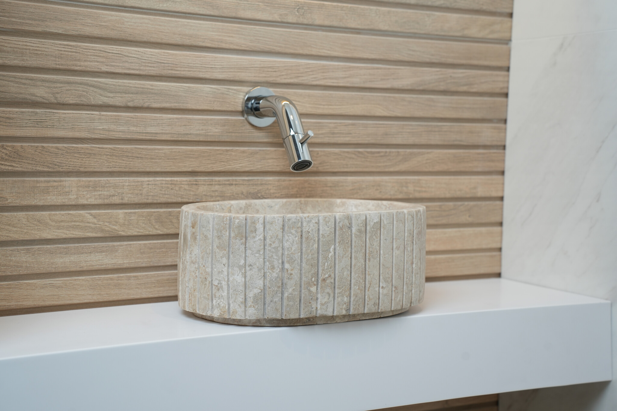 Loutro Bathroomware Waskom Jayda Ovaal | Marmer | 2 Maten
