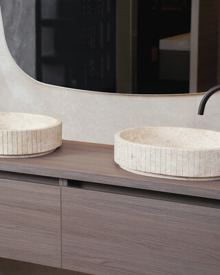 Loutro Bathroomware Waskom Jayda Ovaal | Marmer | 2 Maten