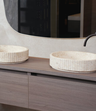 Loutro Bathroomware Waskom Jayda Ovaal | Marmer | 2 Maten