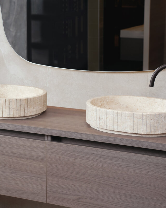 Loutro Bathroomware Waskom Jayda Ovaal | Marmer | 2 Maten