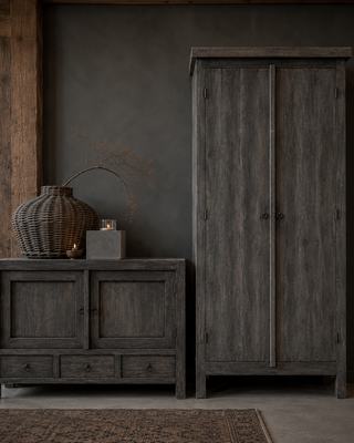 Luksa Home Collection Kast Giedo | Antique Grey | H190 x B100 x D50 cm