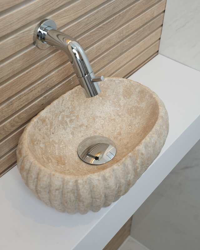 Loutro Bathroomware Waskom Agora Ovaal | Marmer | 2 Maten
