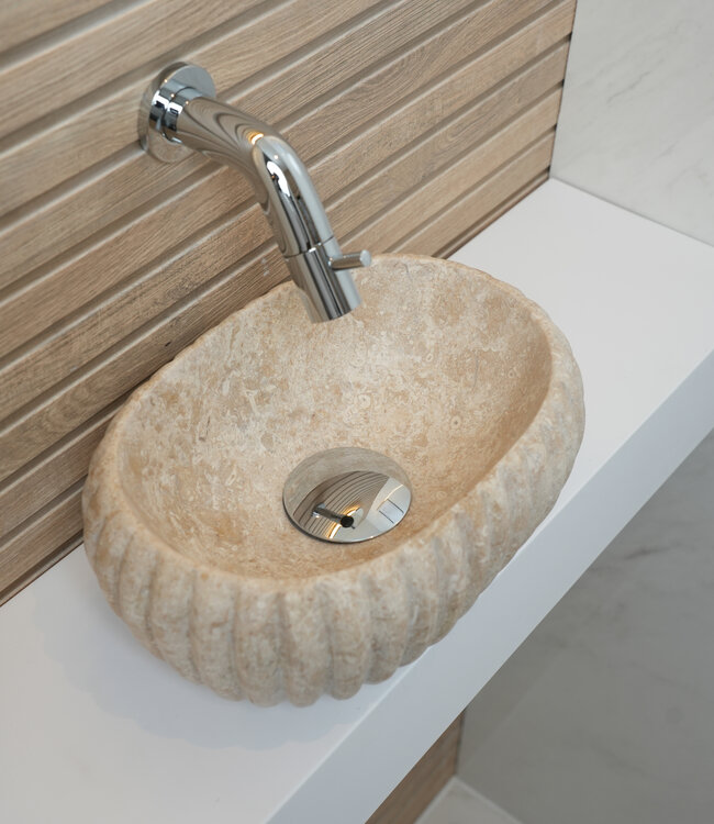 Loutro Bathroomware Waskom Agora Ovaal | Marmer | 2 Maten